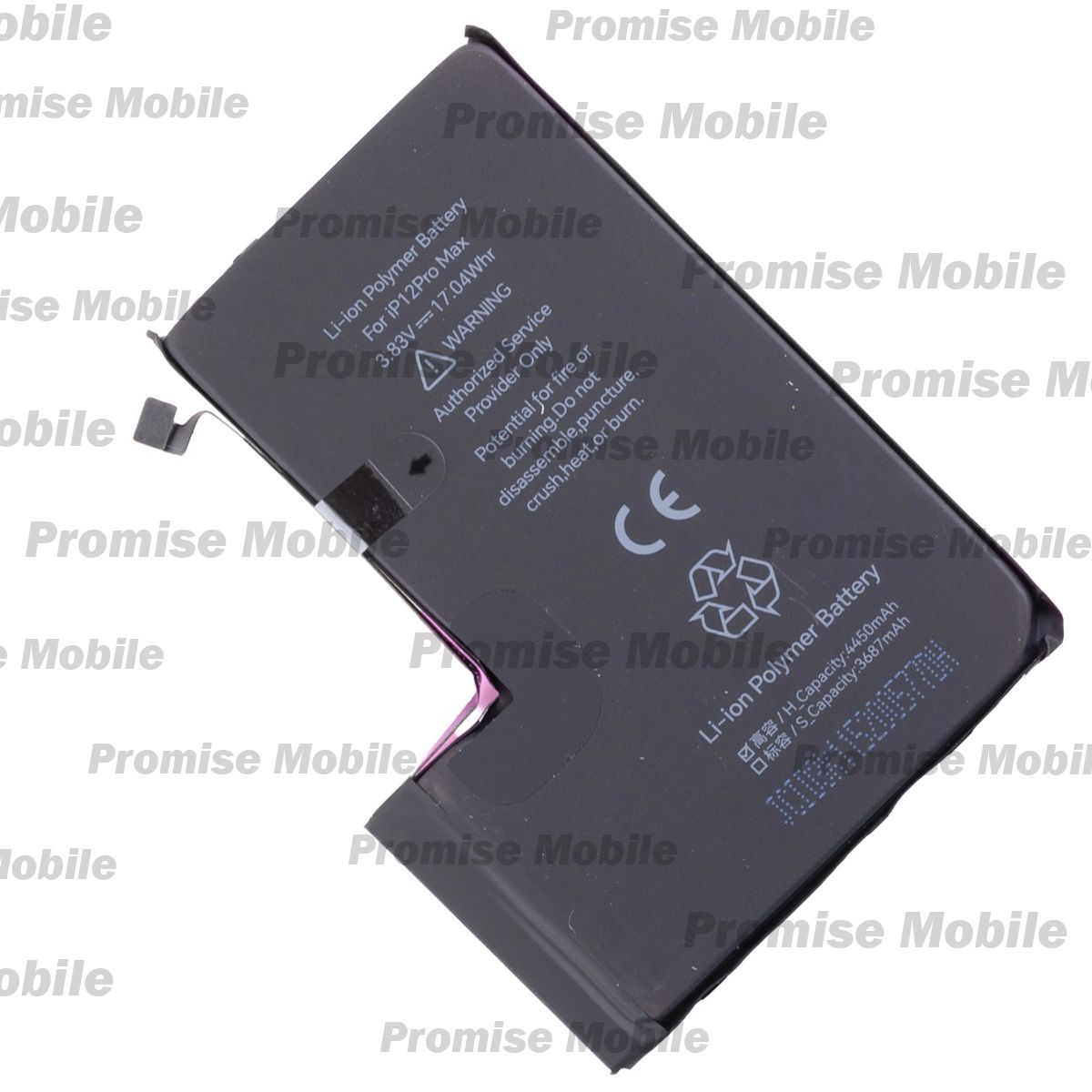 Аккумуляторная батарея для Apple iPhone 12 Pro Max (A2466) с верификацией JCID 4450 mAh ― Розничный PromiseMobile