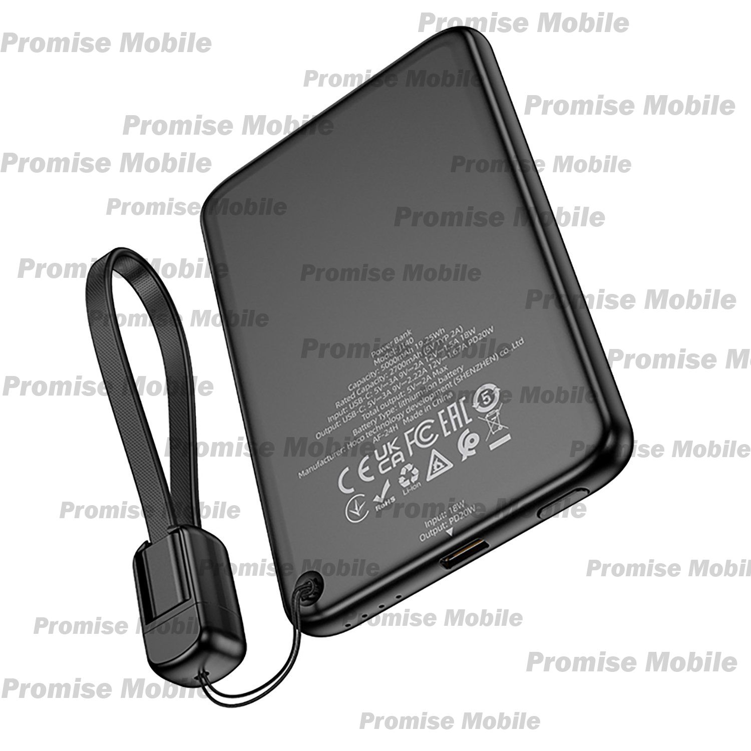 Внешний аккумулятор Hoco J140 (5000 mAh/PD20W/Type-C/кабель Type-C) <черный> ― Розничный PromiseMobile