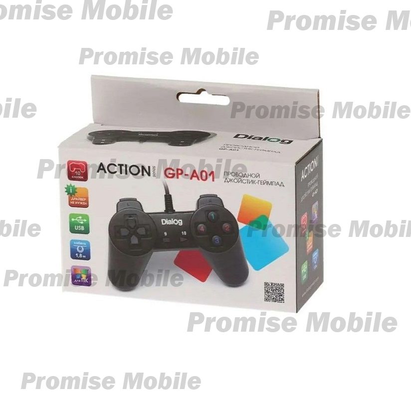 Геймпад Dialog Action GP-A01 (10 кнопок) <черный> ― Розничный PromiseMobile