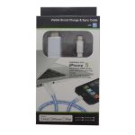 Кабель USB Apple iPhone Lightning плоский светящийся <бело-зеленый>