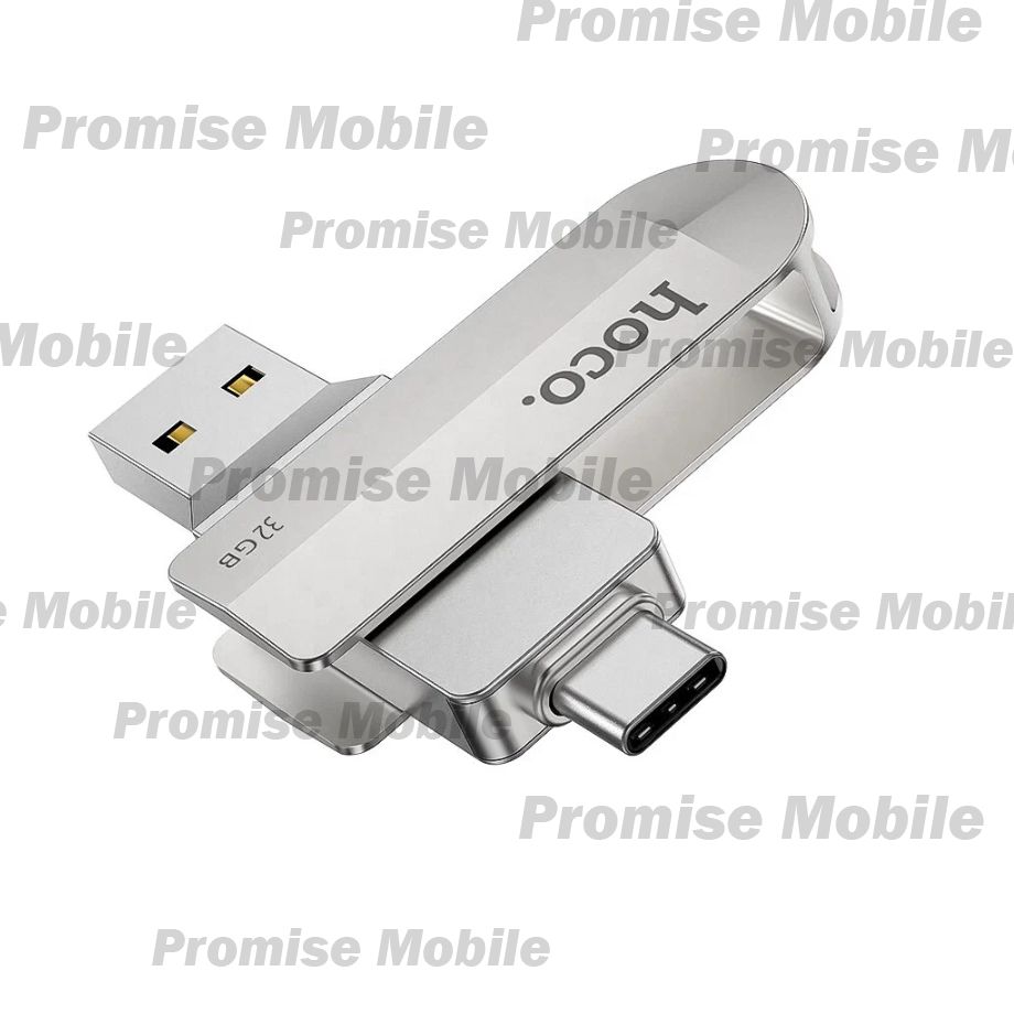 Карта памяти USB 3.0 + USB-C 64 Gb Hoco UD10 Wise <серебристый> ― Розничный PromiseMobile