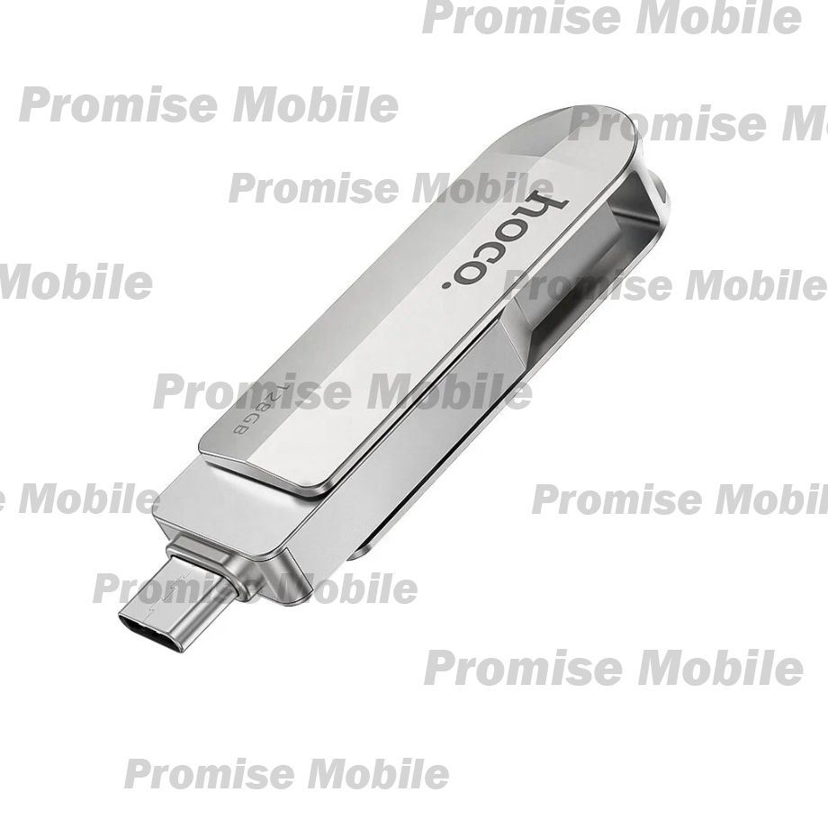 Карта памяти USB 3.0 + USB-C 64 Gb Hoco UD10 Wise <серебристый> ― Розничный PromiseMobile