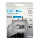 Карта памяти USB 3.0 128 Gb Qumo Ring <металлик>