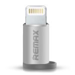 Переходник (адаптер) в порт iPhone Lightning для зарядки MicroUSB Remax RA-USB2 <серебристый>