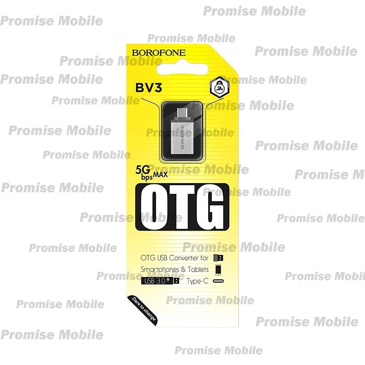 Переходник (адаптер) OTG (USB Host - Type-C) Borofone BV3 <серебристый> ― Розничный PromiseMobile