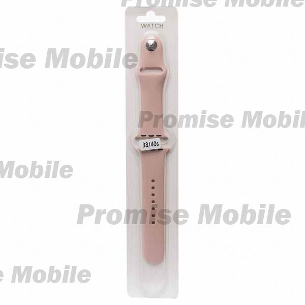 Ремешки для Apple Watch Series 6 (40 mm) Sport Band силиконовый (размер L) <розовый песок> ― Розничный PromiseMobile