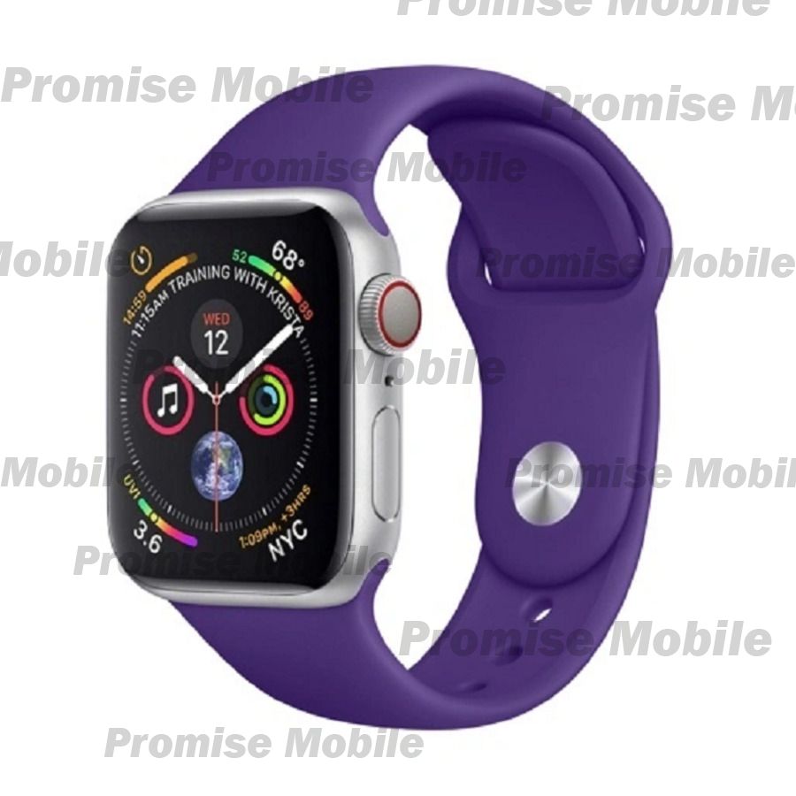 Ремешки для Apple Watch Series 3 (38 mm) Sport Band силиконовый (размер L) <темный индиго> ― Розничный PromiseMobile