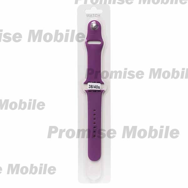 Ремешки для Apple Watch Series 3 (38 mm) Sport Band силиконовый (размер S) <пурпурный> ― Розничный PromiseMobile