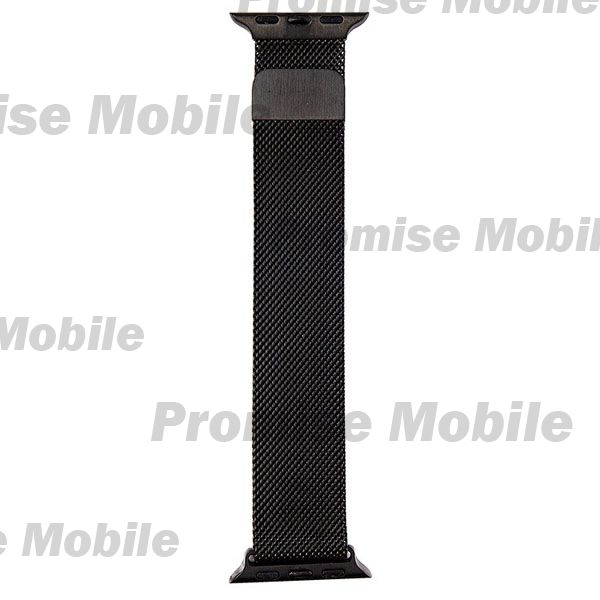 Ремешки для Apple Watch SE (44 mm) металлический миланский <черный> ― Розничный PromiseMobile