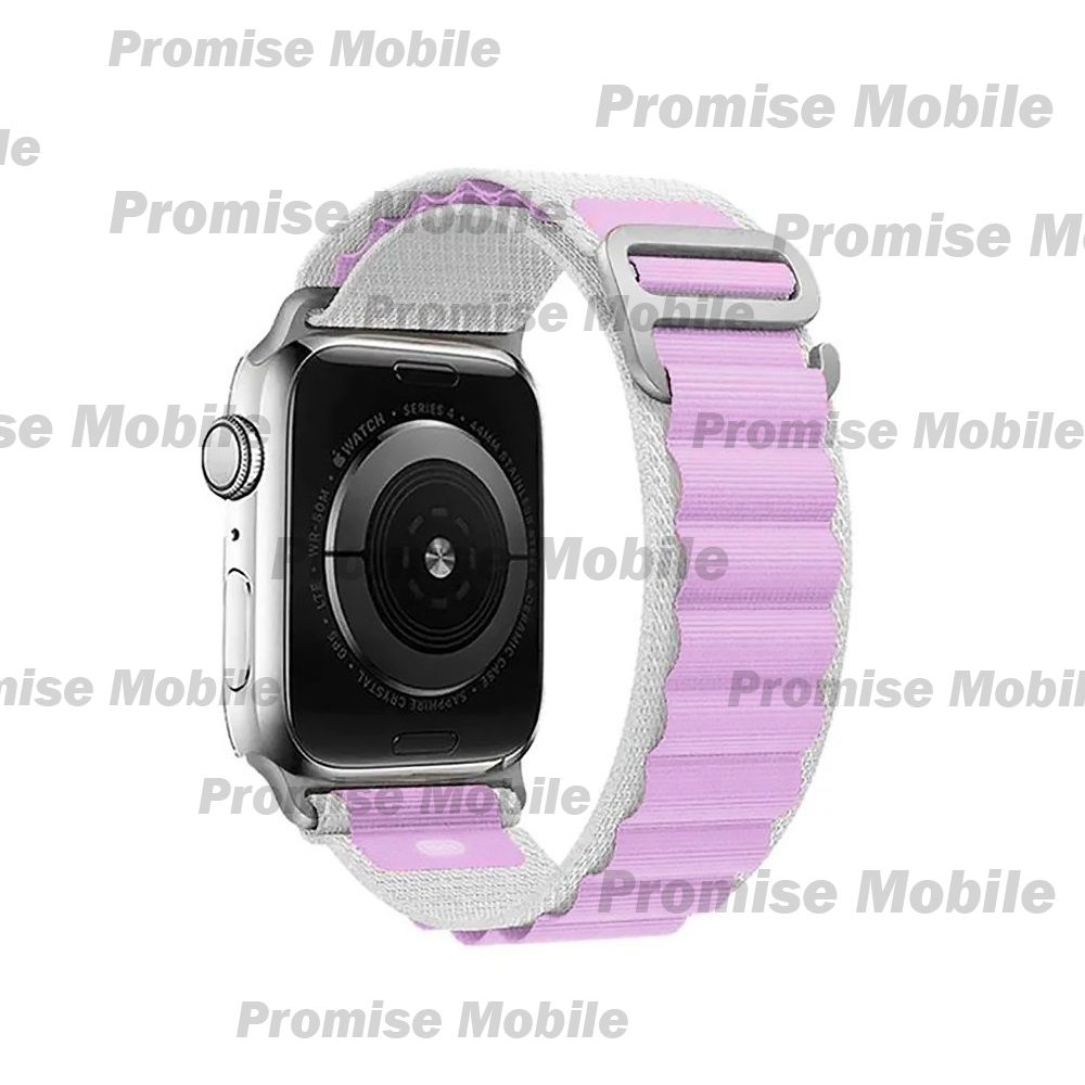 Ремешок для Apple Watch Series 6 (44 mm) Alpine Loop текстиль <бело-фиолетовый> ― Розничный PromiseMobile