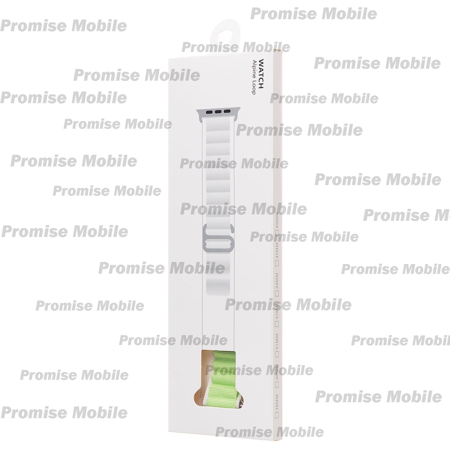 Ремешок для Apple Watch Series 5 (44 mm) Alpine Loop текстиль <бело-зеленый> ― Розничный PromiseMobile