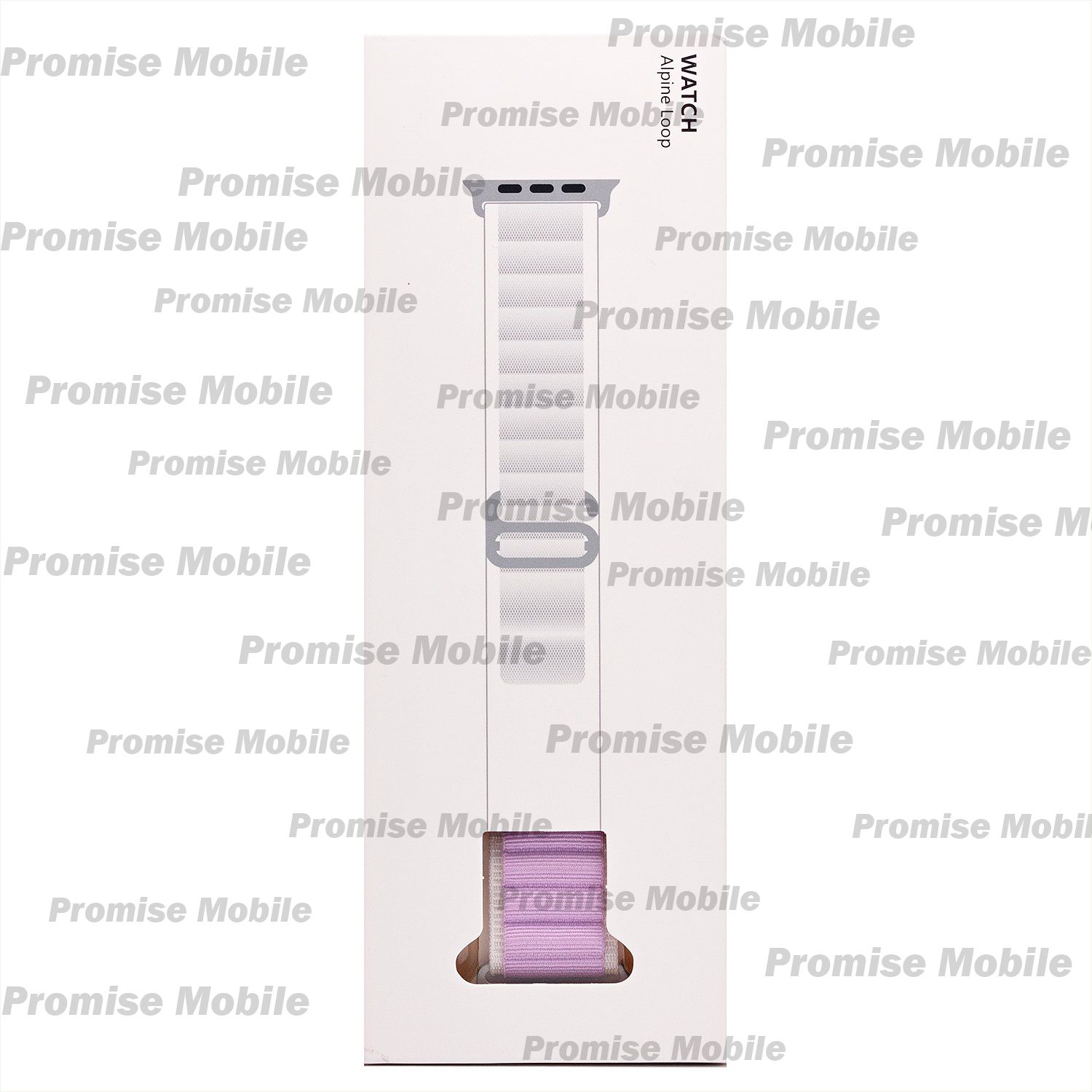 Ремешок для Apple Watch Series 6 (44 mm) Alpine Loop текстиль <бело-фиолетовый> ― Розничный PromiseMobile