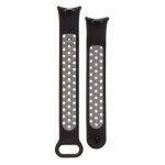 Ремешок для Xiaomi Mi Band 8 силиконовый перфорированный <черно-серый>