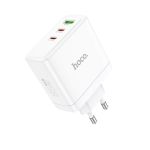 Сетевое зарядное устройство USB Hoco N30 (QС3.0/2 порта USB-C PD 65W/GaN) <белый>