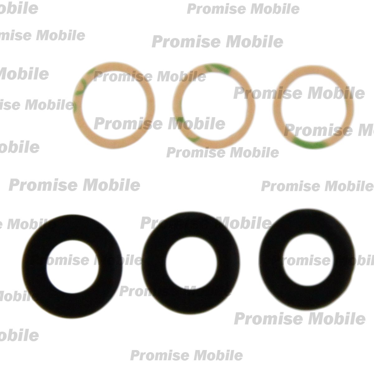 Стекло камеры для Samsung SM-A556E (Galaxy A55 5G) (комплект 3 шт.) <черный> ― Розничный PromiseMobile