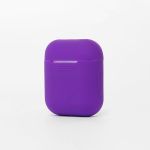 Чехол для кейса наушников Apple AirPods силиконовый тонкий <фиолетовый>