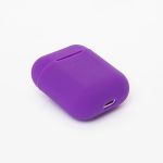 Чехол для кейса наушников Apple AirPods силиконовый тонкий <фиолетовый>