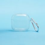 Чехол для кейса наушников Apple AirPods 4 силиконовый с карабином <прозрачный>