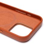 Чехол для Apple iPhone 16 Pro натуральная кожа зернистая MagSafe <коричневый>