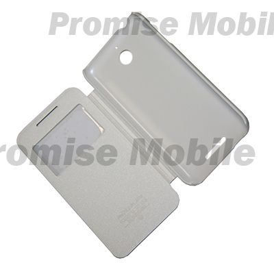 Чехол для HTC Desire 510 флип боковой пластик-кожзам с окошком Nillkin Sparkle <белый> ― Розничный PromiseMobile