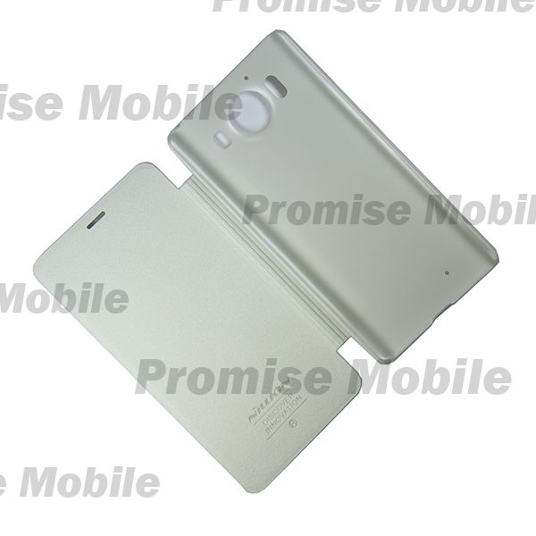 Чехол для Microsoft 950 Dual Sim флип боковой пластик-кожзам Nillkin Sparkle <белый> ― Розничный PromiseMobile