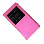 Чехол для Samsung SM-A700FD (Galaxy A7) флип боковой с окошком <розовый>