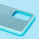 Чехол для Samsung SM-A725F (Galaxy A72) пластиковый с блестками <голубой>