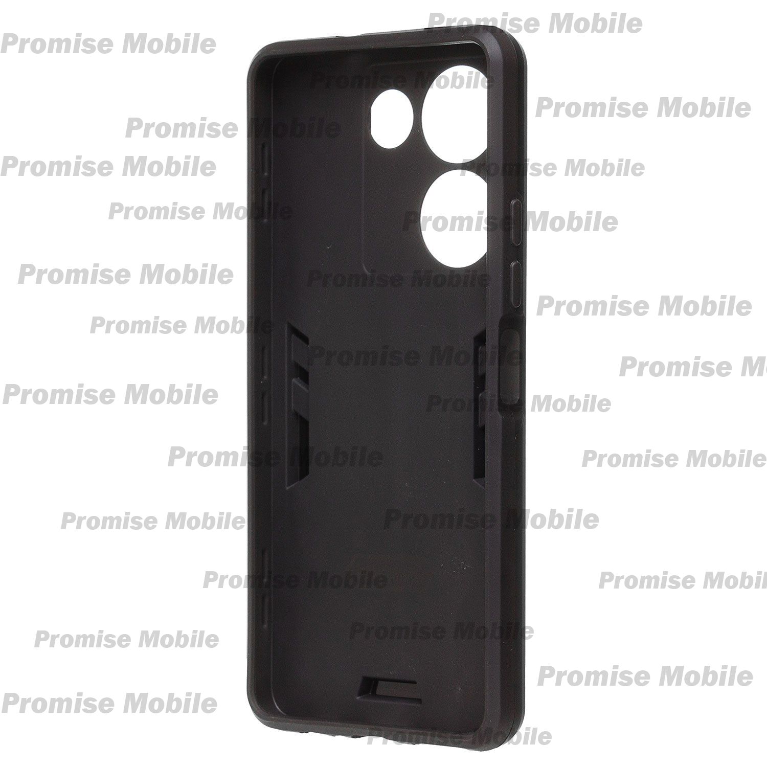 Чехол для Tecno Camon 20 Pro (CK7n) силиконовый противоударный с кольцом <черный> ― Розничный PromiseMobile