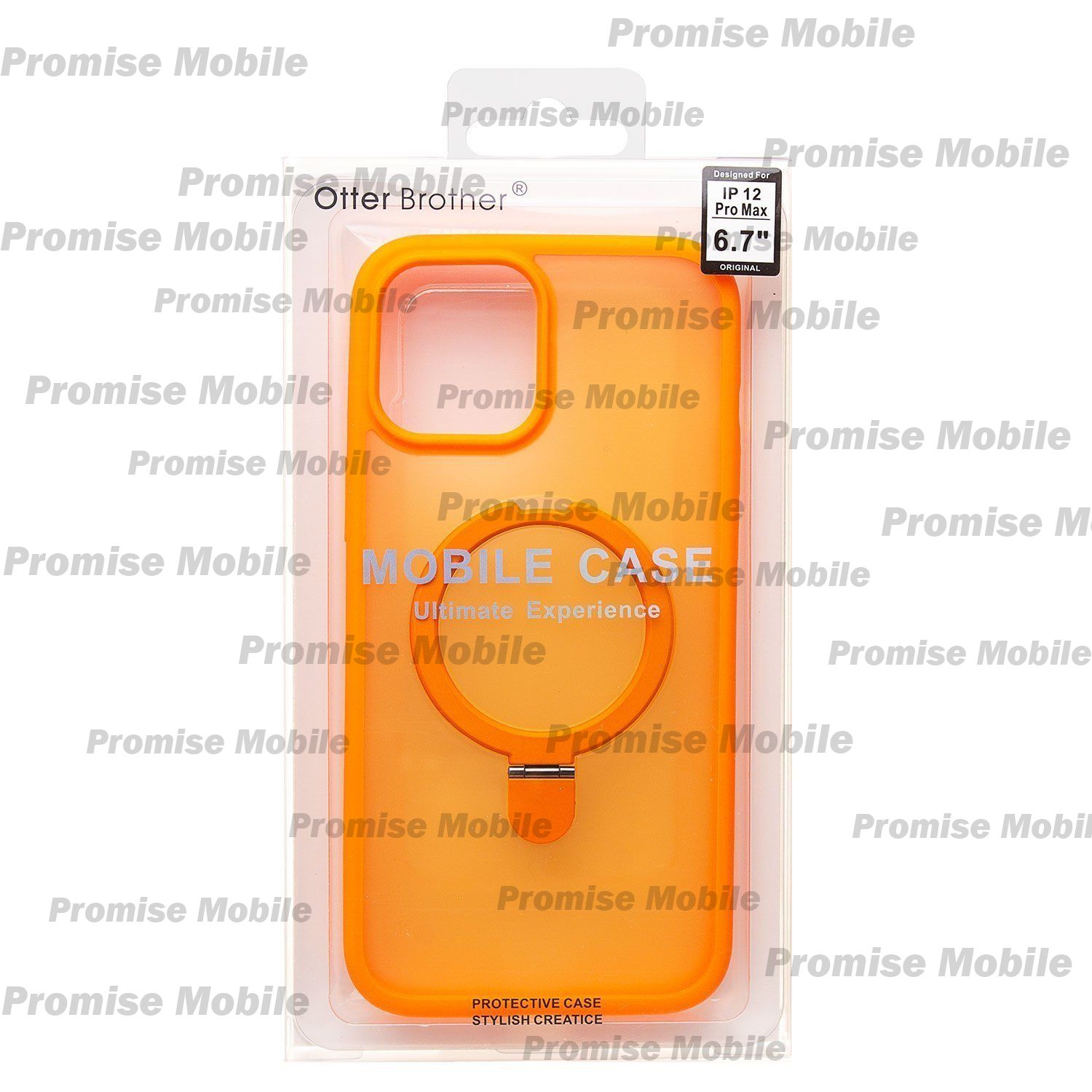 Чехол для Apple iPhone 12 Pro Max силиконовый MagSafe с подставкой <оранжевый> ― Розничный PromiseMobile