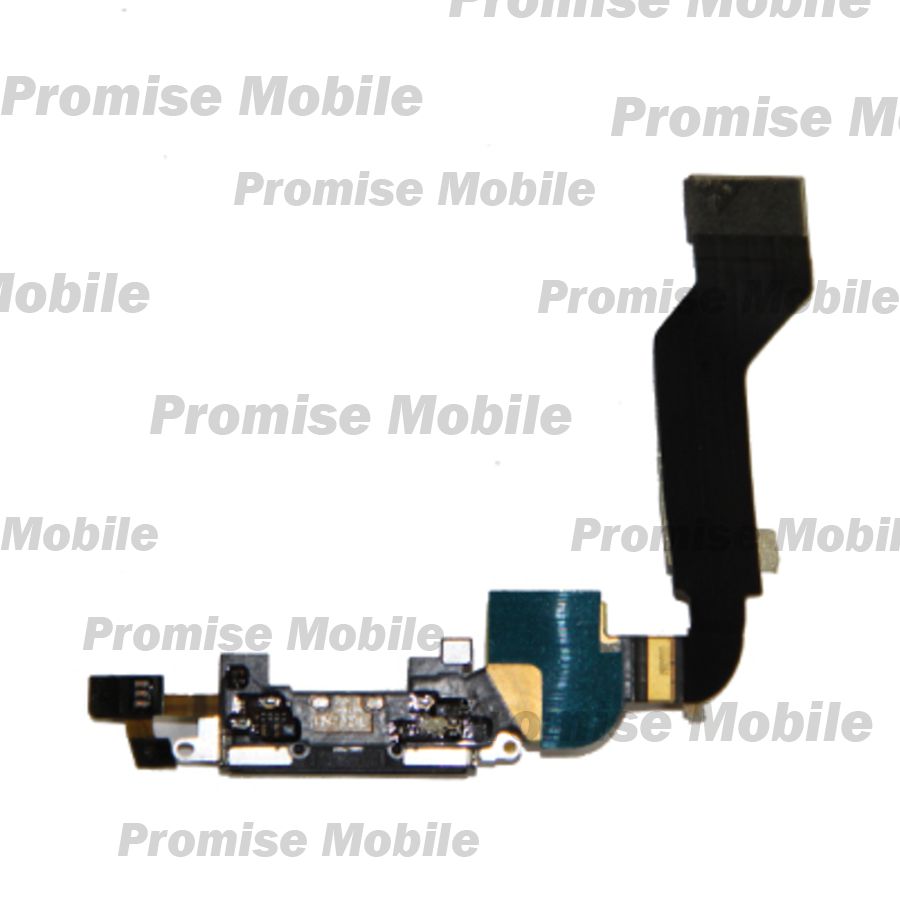 Шлейф для Apple iPhone 4s на системный разъем и основной микрофон <черный> ― Розничный PromiseMobile