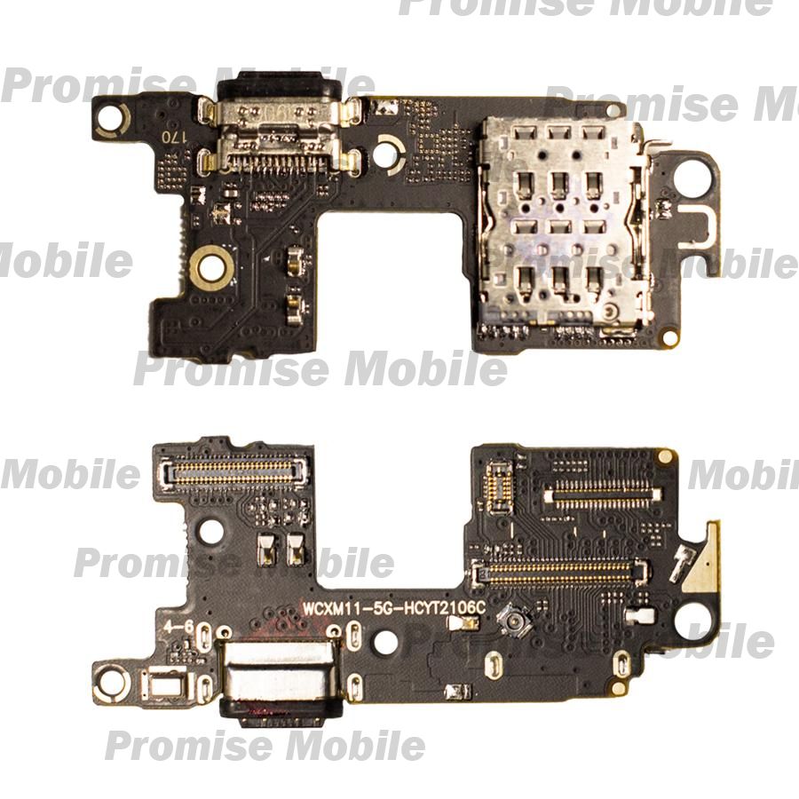Плата нижняя для Xiaomi M2012K11C на системный разъем и разъем Sim и микрофон ― Розничный PromiseMobile