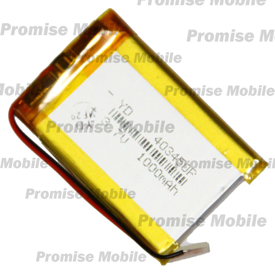 Аккумуляторная батарея универсальная 403450p (50*34*4 mm/3,7v/Li-Pol/2 контакта) 1000 mAh ― Розничный PromiseMobile