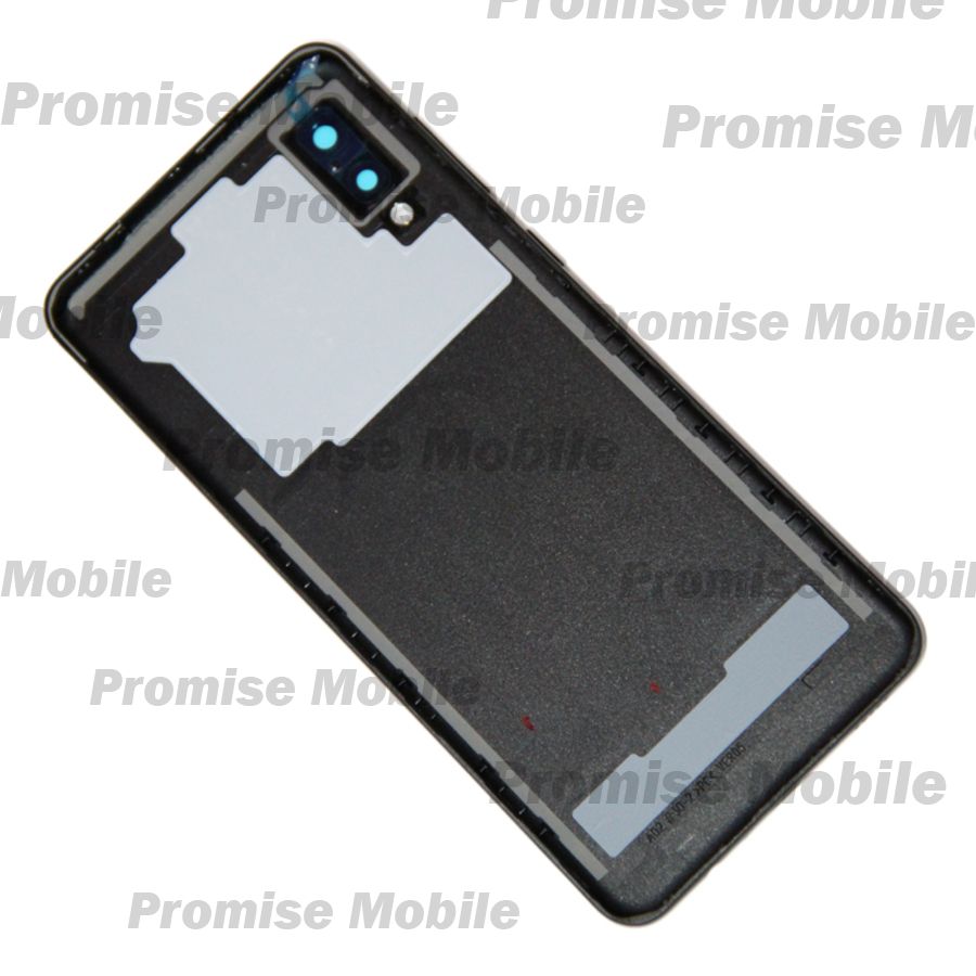 Задняя крышка для Samsung SM-A022F (Galaxy A02) со стеклом камеры <черный> ― Розничный PromiseMobile