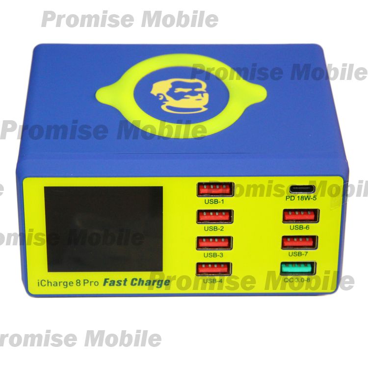 Зарядная станция Mechanic 8 Pro (100W/8 портов USB/QC3.0/PD/беспроводная зарядка/дисплей) ― Розничный PromiseMobile