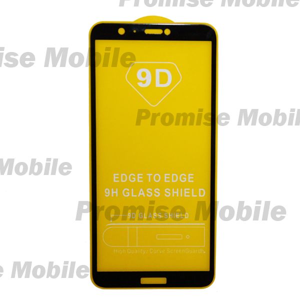 Защитное стекло для Huawei P Smart (FIG-LX1) (2.5D/полная наклейка) <черный> ― Розничный PromiseMobile