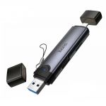 Кард-ридер Hoco HB56A для портов USB+Lightning (USB/SD/MicroSD) <серый>