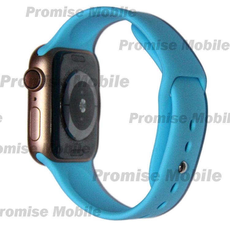 Ремешки для Apple Watch SE (44 mm) Sport Band силиконовый (размер L)  <голубой> ― Розничный PromiseMobile