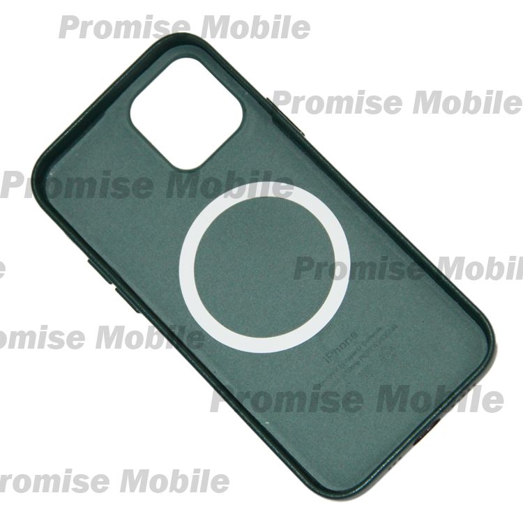 Чехол для Apple iPhone 12 Pro Max Leather MagSafe <темно-зеленый> (премиум) ― Розничный PromiseMobile