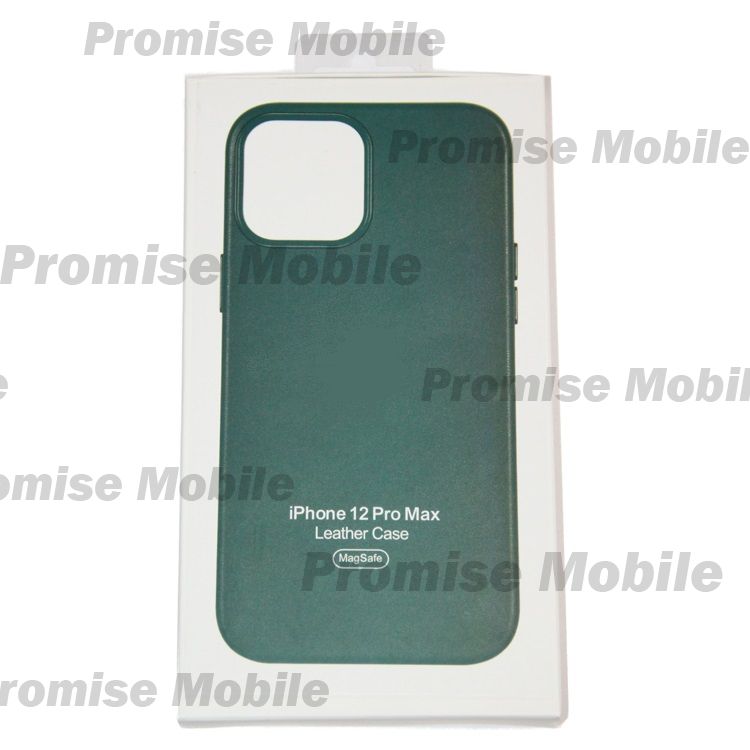 Чехол для Apple iPhone 12 Pro Max Leather MagSafe <темно-зеленый> (премиум) ― Розничный PromiseMobile