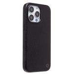 Чехол для Apple iPhone 15 Pro Max натуральная кожа зернистая MagSafe <черный>
