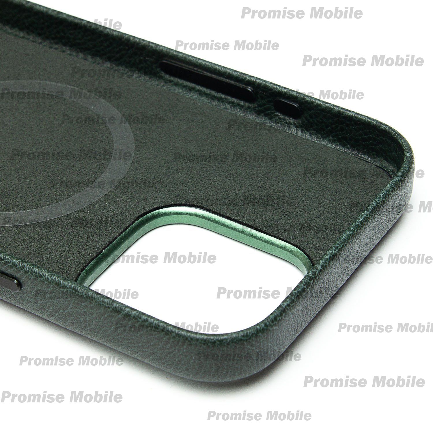 Чехол для Apple iPhone 16 Pro Max натуральная кожа MagSafe <темно-зеленый> ― Розничный PromiseMobile
