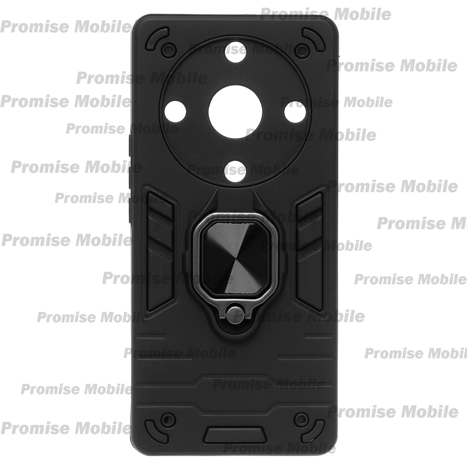 Чехол для Honor X9a (RMO-NX1) силиконовый противоударный с кольцом <черный> ― Розничный PromiseMobile