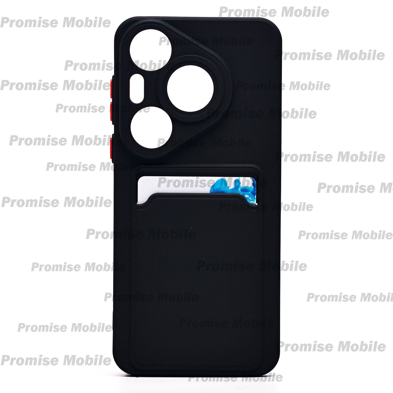 Чехол для Huawei Pura 70 Pro силиконовый с картхолдером №9 <черный> ― Розничный PromiseMobile