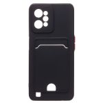 Чехол для Realme RMX3501 силиконовый с картхолдером №6 <черный>