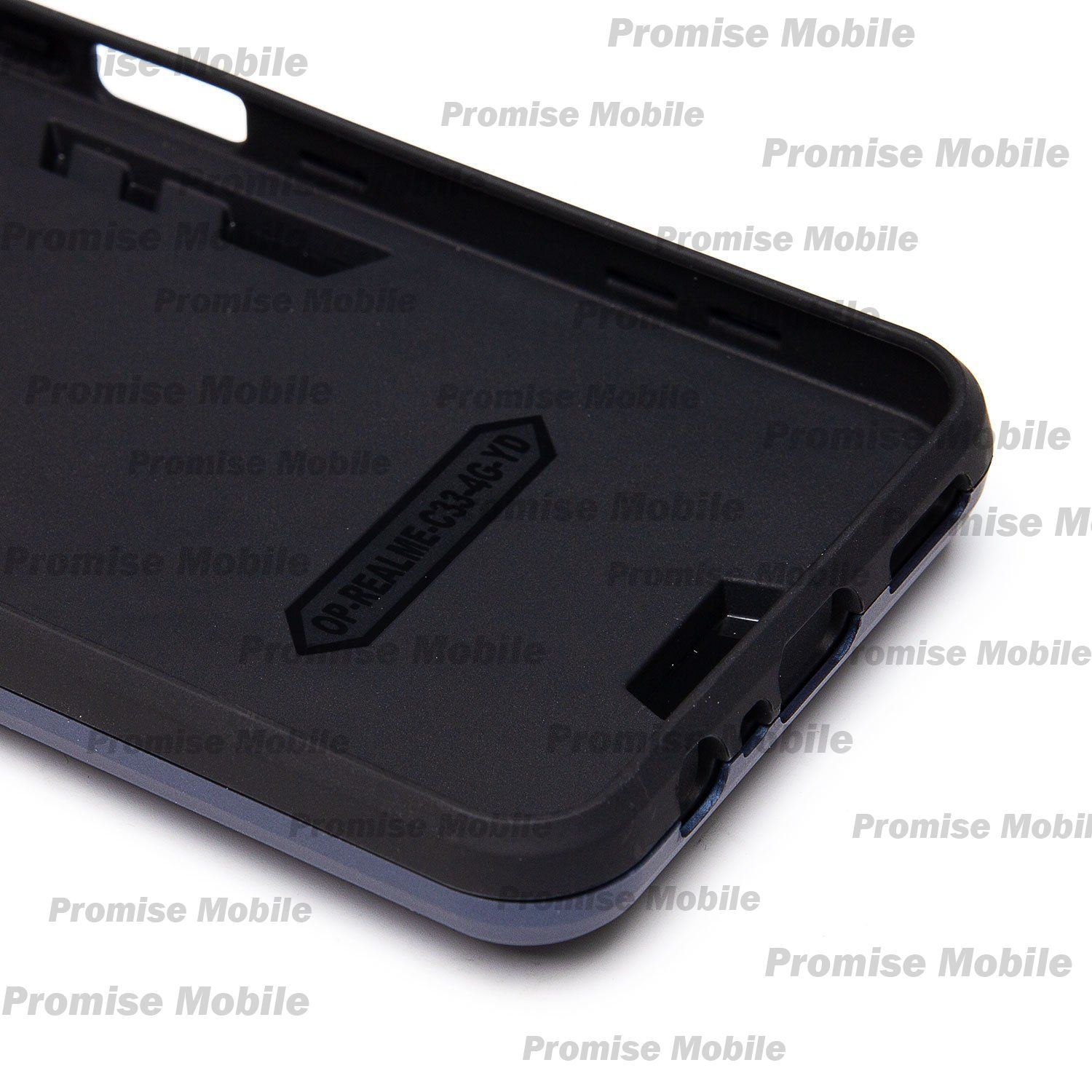 Чехол для Realme RMX3624 силиконовый противоударный с кольцом <синий> ― Розничный PromiseMobile