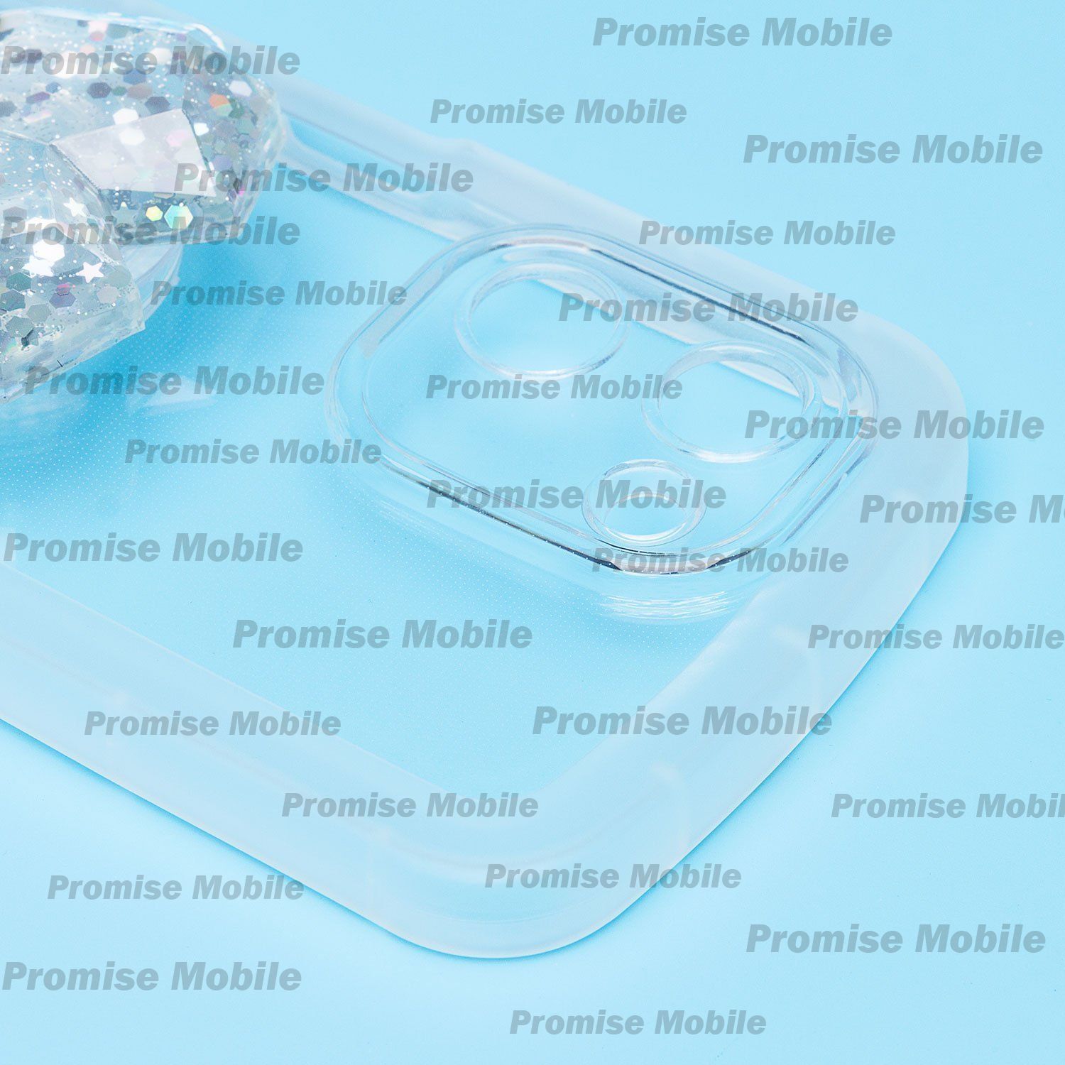 Чехол для Realme C33 силиконовый с попсокетом сердце <прозрачный> ― Розничный PromiseMobile