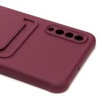 Чехол для Samsung SM-A505F (Galaxy A50) силиконовый с картхолдером №4 <бордовый>
