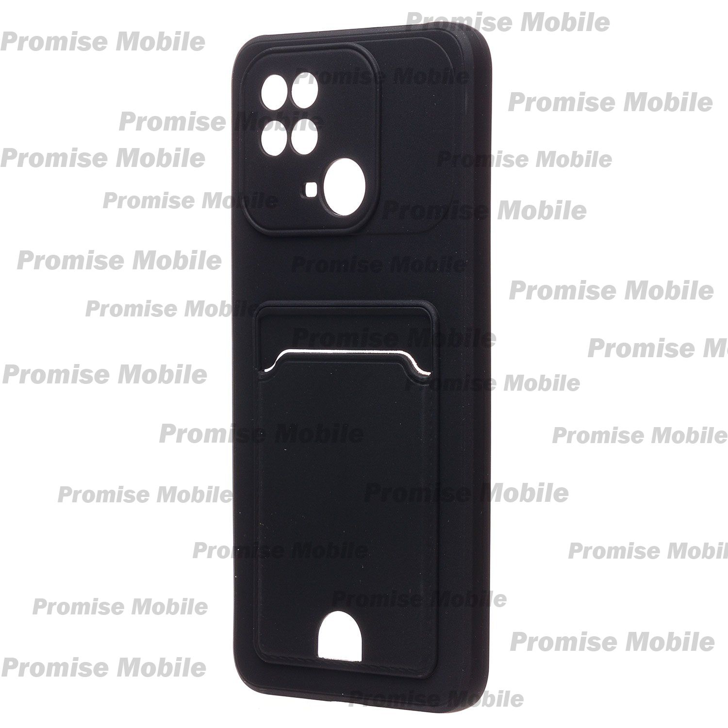Чехол для Xiaomi 220333QPG силиконовый с картхолдером №6 <черный> ― Розничный PromiseMobile
