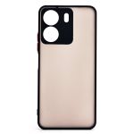 Чехол для Xiaomi Poco C65 пластиковый с окантовкой <черный>