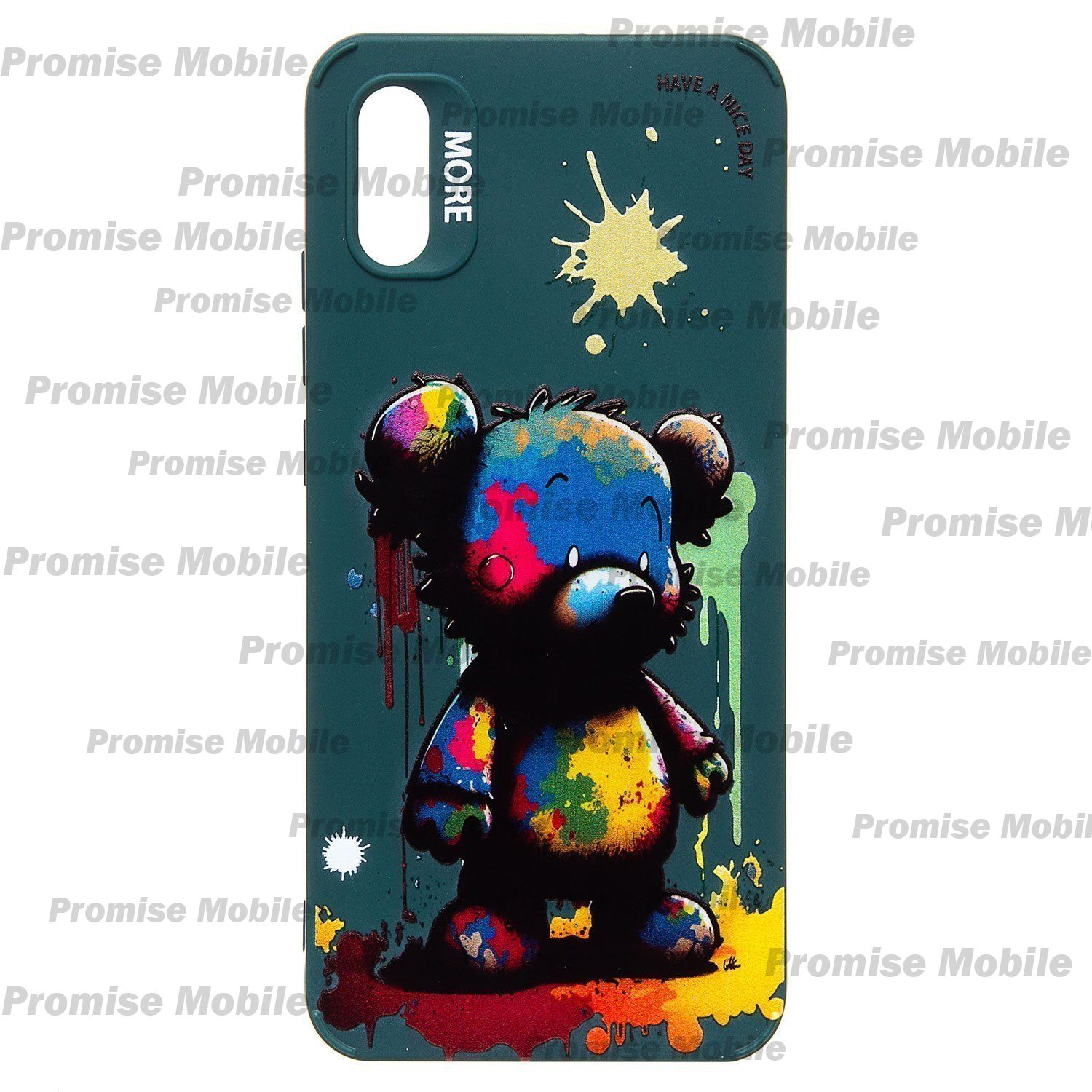 Чехол для Xiaomi Redmi 9A силиконовый (рис. 335/медведь) <темно-зеленый> ― Розничный PromiseMobile